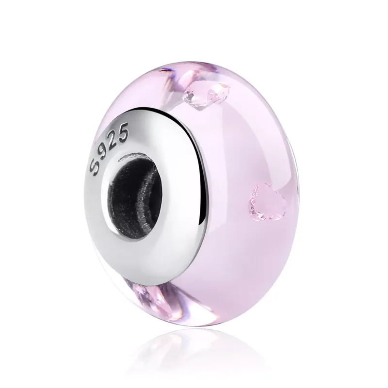 (immagine per) Charm tipo Pandora Vetro di Murano rosa - SCZ003 - Visualizza 2