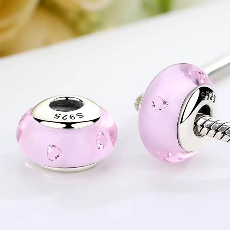 (immagine per) Charm tipo Pandora Vetro di Murano rosa - SCZ003 - Visualizza 3