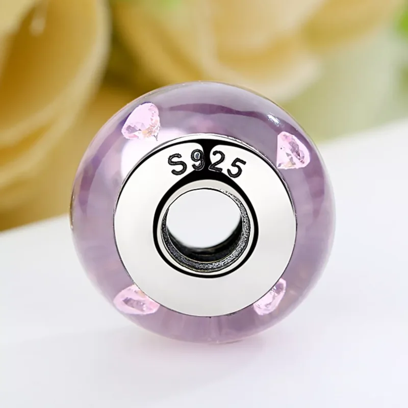 (immagine per) Charm tipo Pandora Vetro di Murano rosa - SCZ003 - Visualizza 4