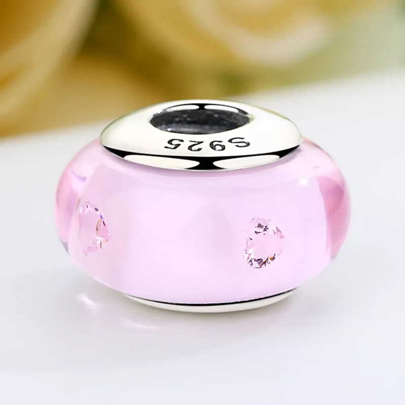 (immagine per) Charm tipo Pandora Vetro di Murano rosa - SCZ003 - Visualizza 5