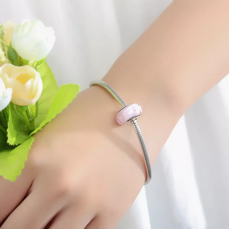 (immagine per) Charm tipo Pandora Vetro di Murano rosa - SCZ003 - Visualizza 6