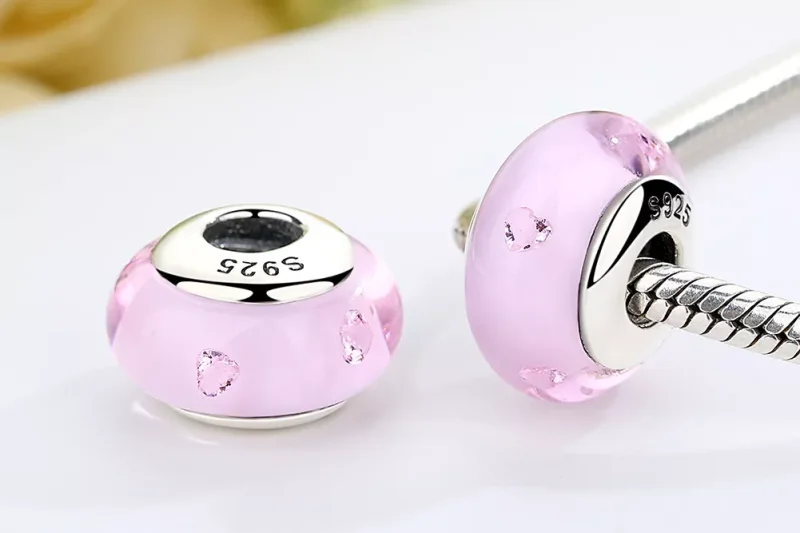 (immagine per) Charm tipo Pandora Vetro di Murano rosa - SCZ003 - Visualizza 7