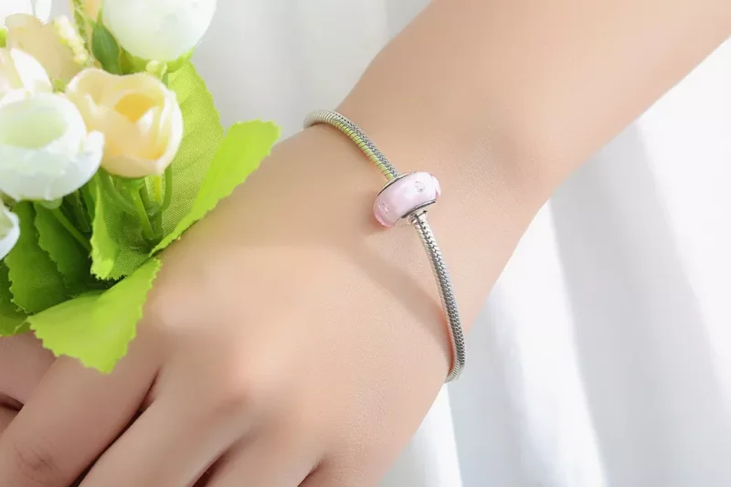 (immagine per) Charm tipo Pandora Vetro di Murano rosa - SCZ003 - Visualizza 10