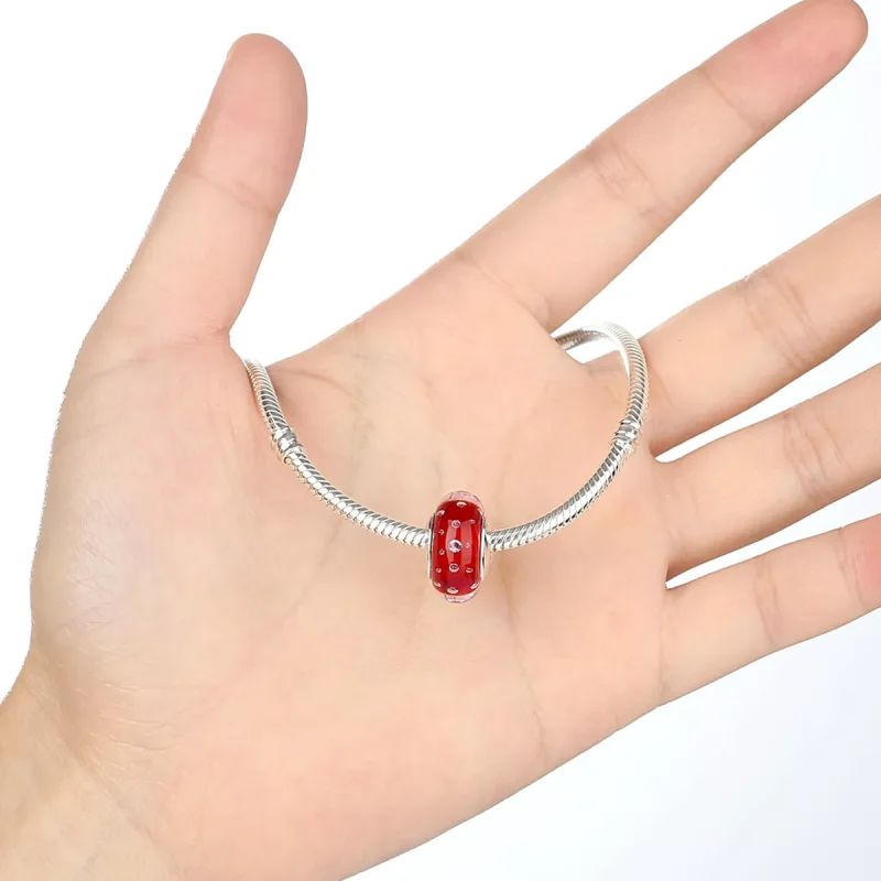 (immagine per) Charm tipo Pandora Vetro di Murano rosso - SCZ027 - Visualizza 5