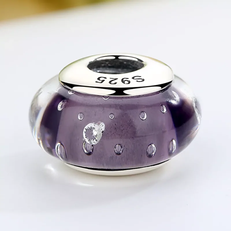 (immagine per) Charm tipo Pandora Vetro di Murano viola - SCZ001 - Visualizza 4