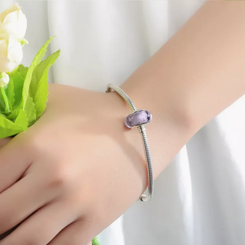 (immagine per) Charm tipo Pandora Vetro di Murano viola - SCZ001 - Visualizza 6