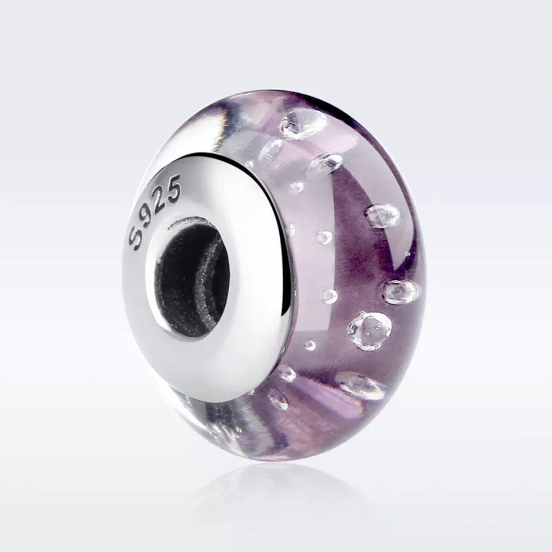 (immagine per) Charm tipo Pandora Vetro di Murano viola - SCZ001