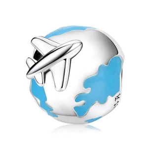 Charm tipo Pandora World Travel - L'aereo salpa - SCC2026 (immagine per) Charm tipo Pandora World Travel - L'aereo salpa - SCC2026