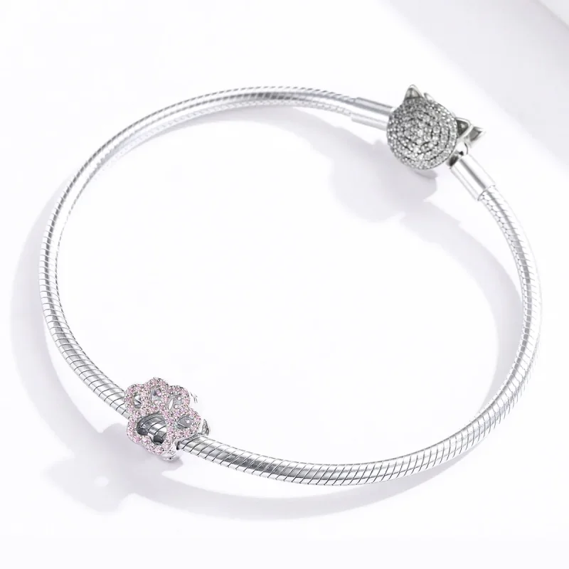 (immagine per) Charm tipo Pandora Zampa rosa - BSC164 - Visualizza 3