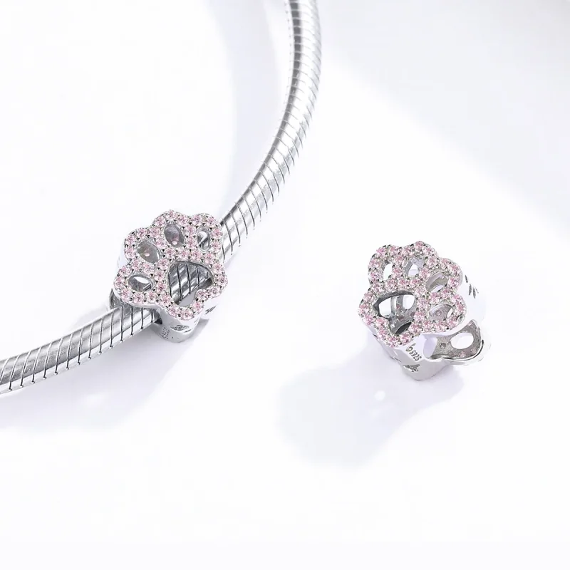 (immagine per) Charm tipo Pandora Zampa rosa - BSC164 - Visualizza 4