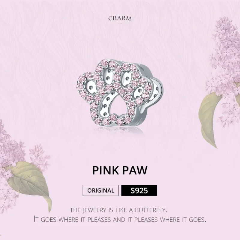 (immagine per) Charm tipo Pandora Zampa rosa - BSC164 - Visualizza 6