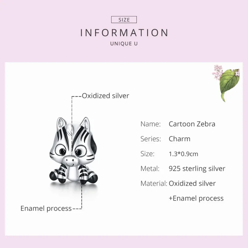 (immagine per) Charm tipo Pandora Zebra del fumetto - BSC387 - Visualizza 7