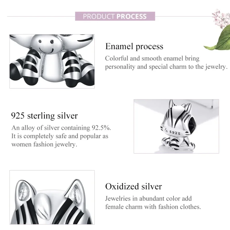 (immagine per) Charm tipo Pandora Zebra del fumetto - BSC387 - Visualizza 8