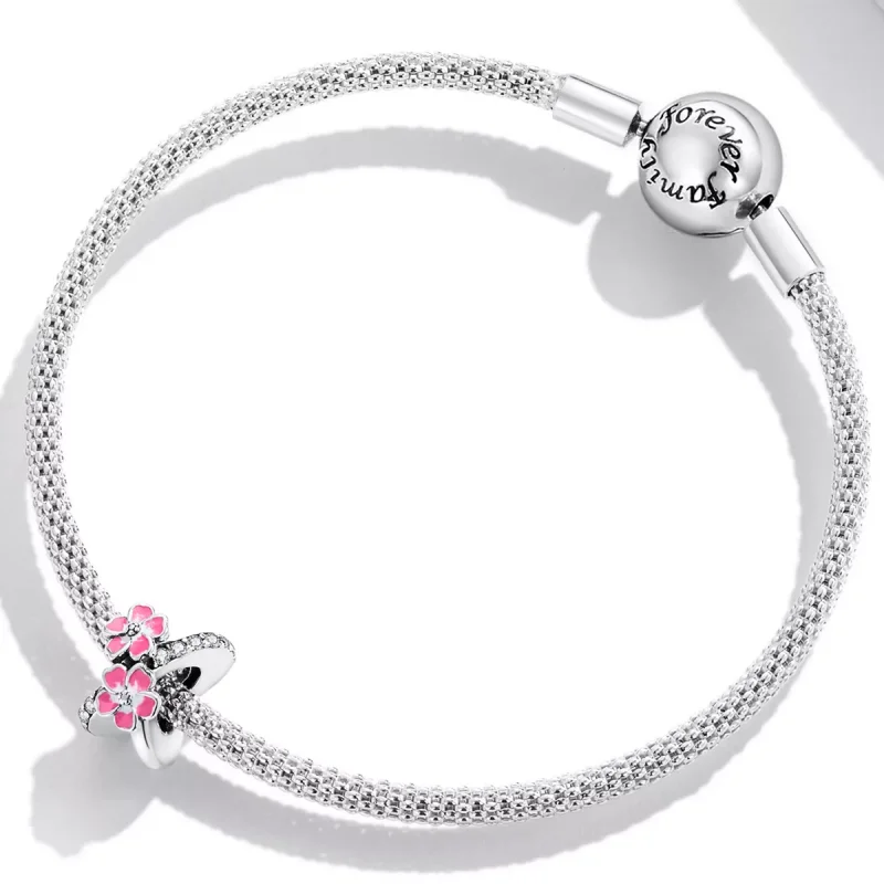 (immagine per) Distanziatore tipo Pandora Fiori rosa - SCC2139 - Visualizza 3