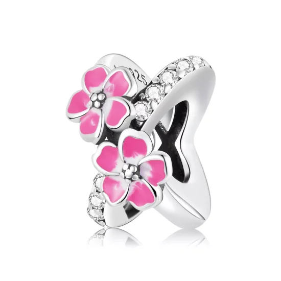 (immagine per) Distanziatore tipo Pandora Fiori rosa - SCC2139