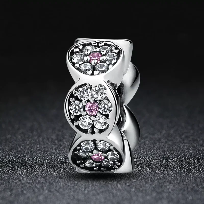 (immagine per) Distanziatore tipo Pandora Ghirlanda rosa - SCC101 - Visualizza 6