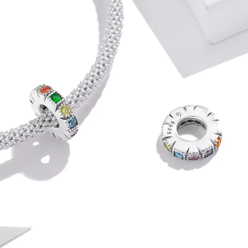 (immagine per) Distanziatore tipo Pandora Pietra Arcobaleno - BSC473 - Visualizza 4