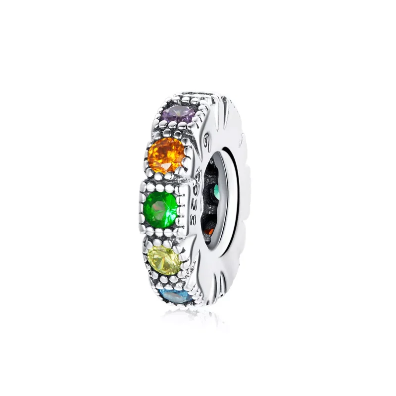 (immagine per) Distanziatore tipo Pandora Pietra Arcobaleno - BSC473