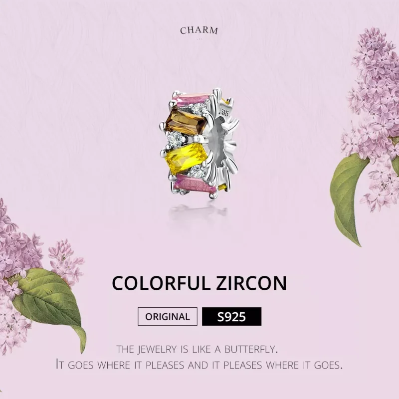 (immagine per) Distanziatore tipo Pandora Zirconio colorato - SCC1182 - Visualizza 2