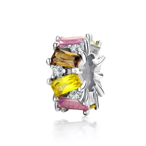 (immagine per) Distanziatore tipo Pandora Zirconio colorato - SCC1182