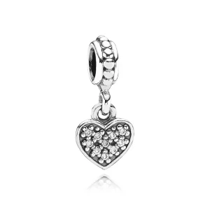 (immagine per) Charm con Pendente Cuore in Pavé - 791023CZ - Charm | PANDORA