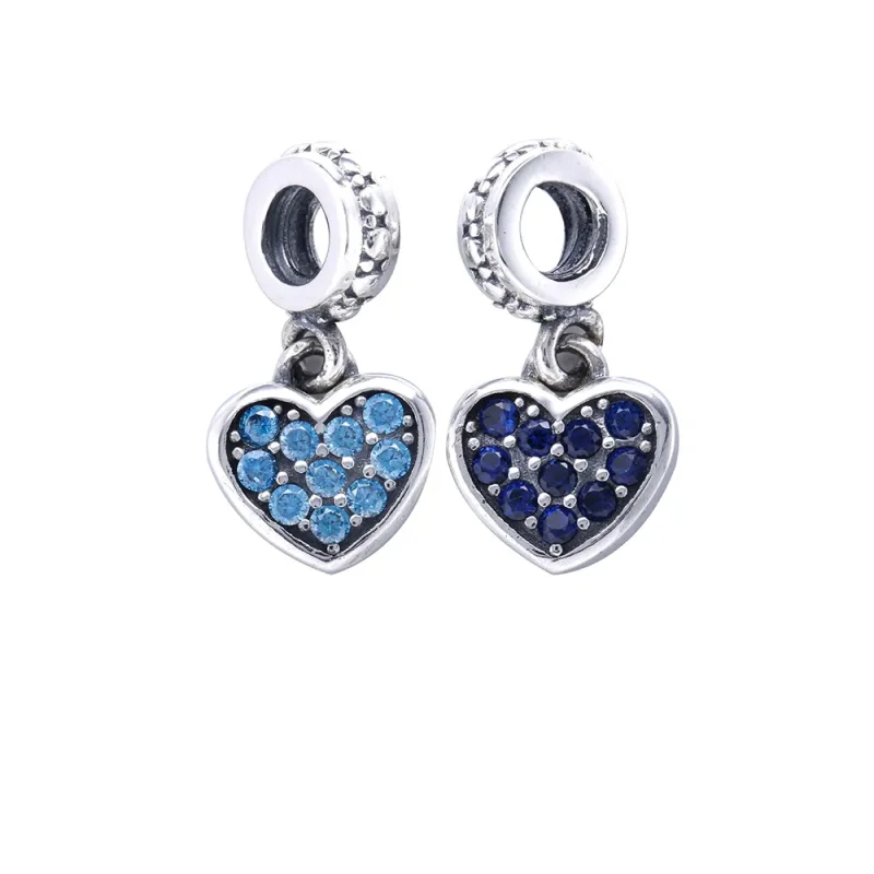 (immagine per) Charm con Pendente Cuore in Pavé Nero - 791023NCK - Charm | PANDORA