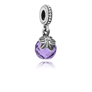 (immagine per) Charm con Pendente Goccia Viola con Farfalla - 791258ACZ - Charm | PANDORA