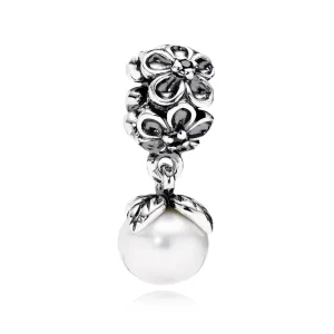 (immagine per) Charm Con Pendente Viola In Fiore Bianca 790858P Charm Pandora