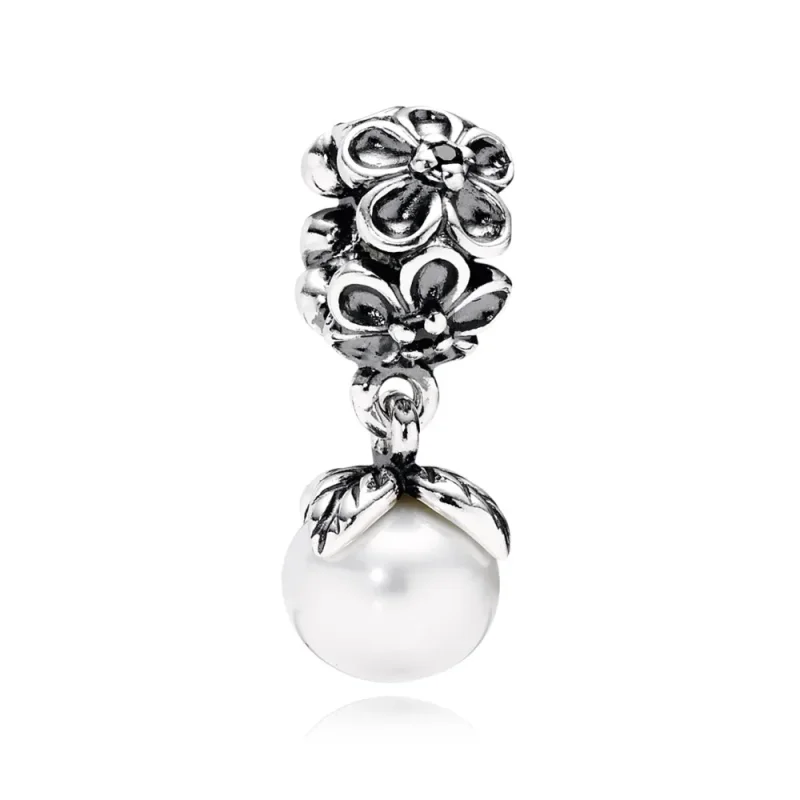 (immagine per) Charm Con Pendente Viola In Fiore Bianca 790858P Charm Pandora