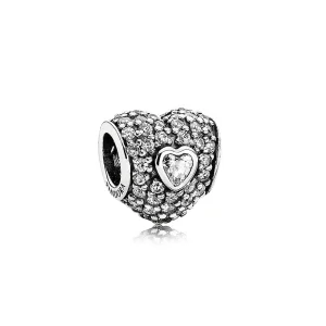 (immagine per) Charm Cuore nel Cuore in Pavè - 791168CZ - Charm | PANDORA