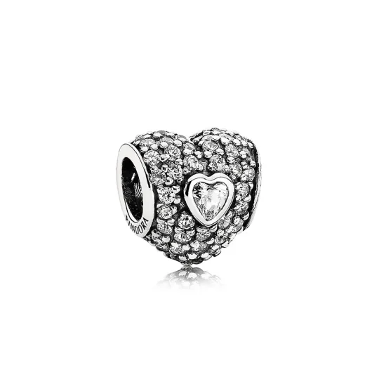 (immagine per) Charm Cuore nel Cuore in Pavè - 791168CZ - Charm | PANDORA
