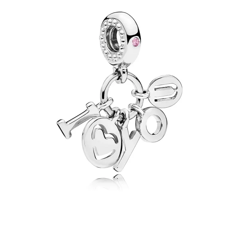 (immagine per) Charm Pendente PANDORA I Love You 796596FPC - Visualizza 2