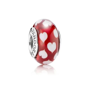 (immagine per) Charm in Vetro di Murano Cuoricini Bianchi - 790948 - Charm | PANDORA