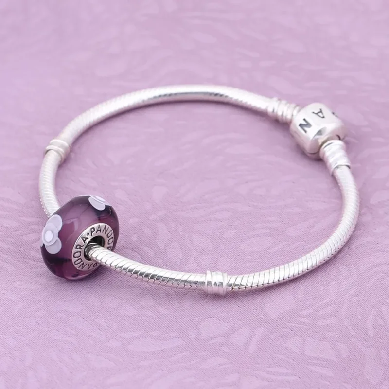 (immagine per) Charm in Vetro di Murano Fantasia di Fiori Viola - 790643 - Charm | PANDORA - Visualizza 2