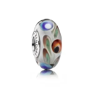 (immagine per) Charm in Vetro di Murano Piume blu, rosse e verdi - 791614 - Charm | PANDORA