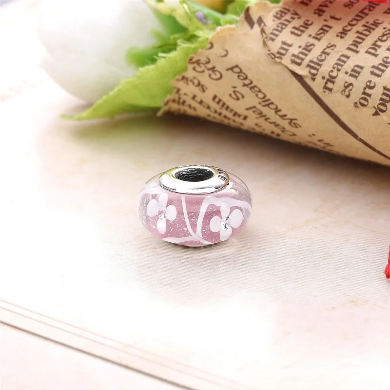 (immagine per) Charm in Vetro Prato Fiorito Rosa - Pandora IT - Visualizza 2