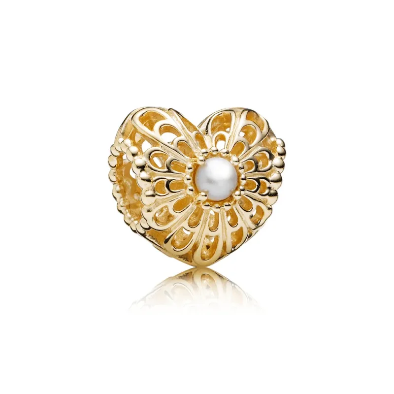 (immagine per) Charm Openwork Cuore Con Perla Vintage 750822P Charm Pandora