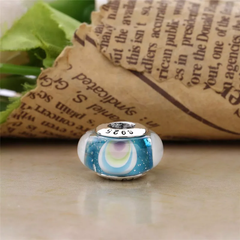 (immagine per) Charm PANDORA in Vetro di Murano Arcobaleno Iridescente - Visualizza 4