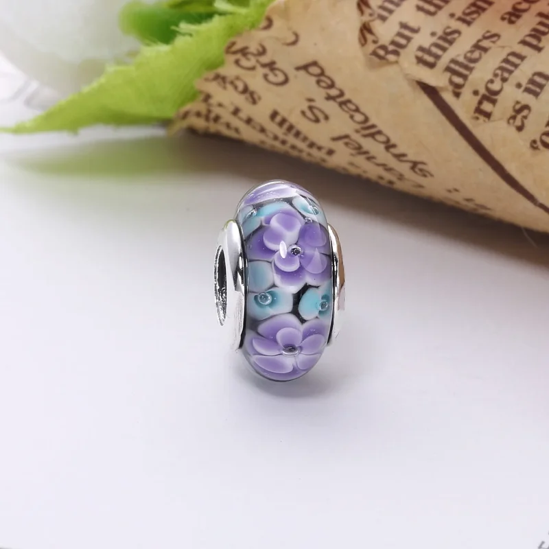 (immagine per) Charm PANDORA in Vetro di Murano Marrone Fiore - Visualizza 4