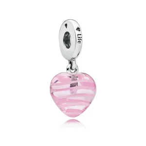 (immagine per) Charm Pendente PANDORA Cuore Nastro Rosa