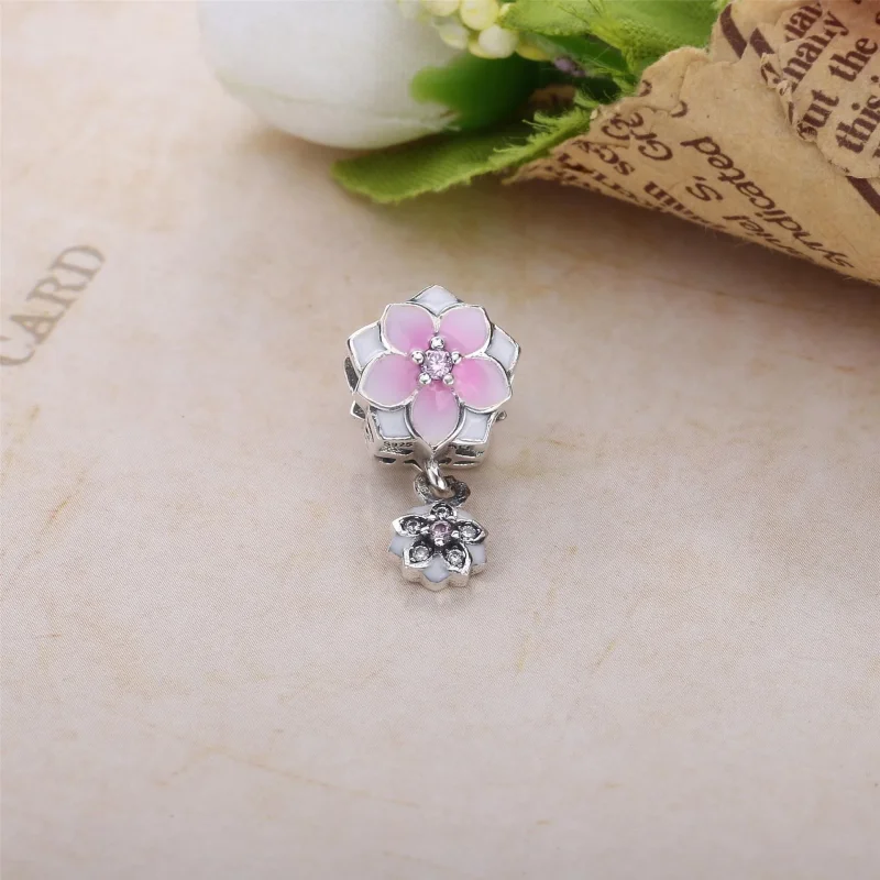 (immagine per) Charm Pendente Pandora Fioritura Della Magnolia Cerise Pallido 792077Pcza - Visualizza 2