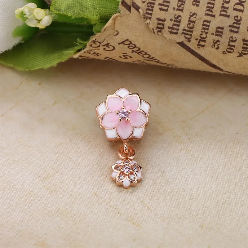 (immagine per) Charm Pendente Pandora Fioritura Della Magnolia Cerise Pallido 792077Pcza - Visualizza 3