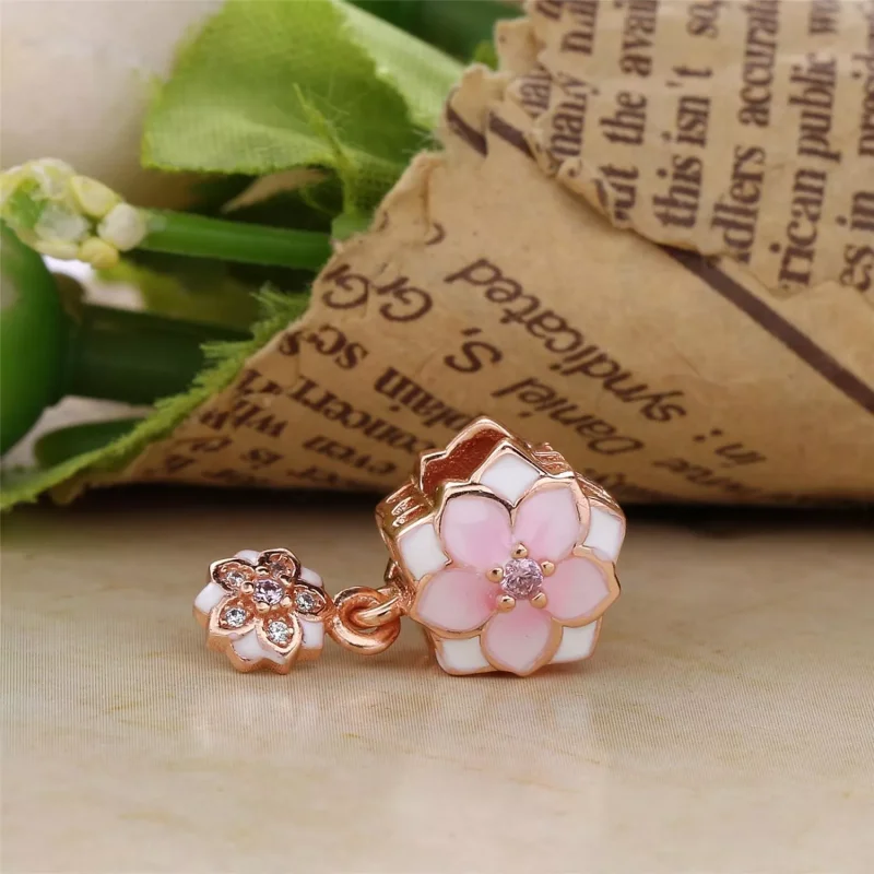 (immagine per) Charm Pendente Pandora Fioritura Della Magnolia Cerise Pallido 792077Pcza - Visualizza 4