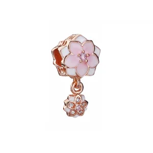 Charm Pendente Pandora Fioritura Della Magnolia Cerise Pallido 792077Pcza (immagine per) Charm Pendente Pandora Fioritura Della Magnolia Cerise Pallido 792077Pcza