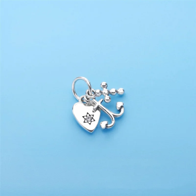 (immagine per) Charm pendenti PANDORA, charm con pendente fede speranza carita, 791120CZS - Visualizza 2