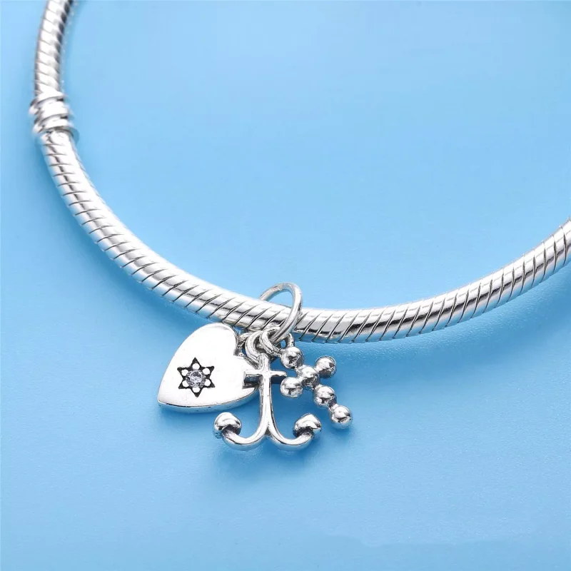 (immagine per) Charm pendenti PANDORA, charm con pendente fede speranza carita, 791120CZS - Visualizza 4