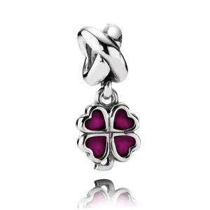 (immagine per) Charm con Pendente Quadrifoglio Fucsia - 790572EN07 - Charm | PANDORA