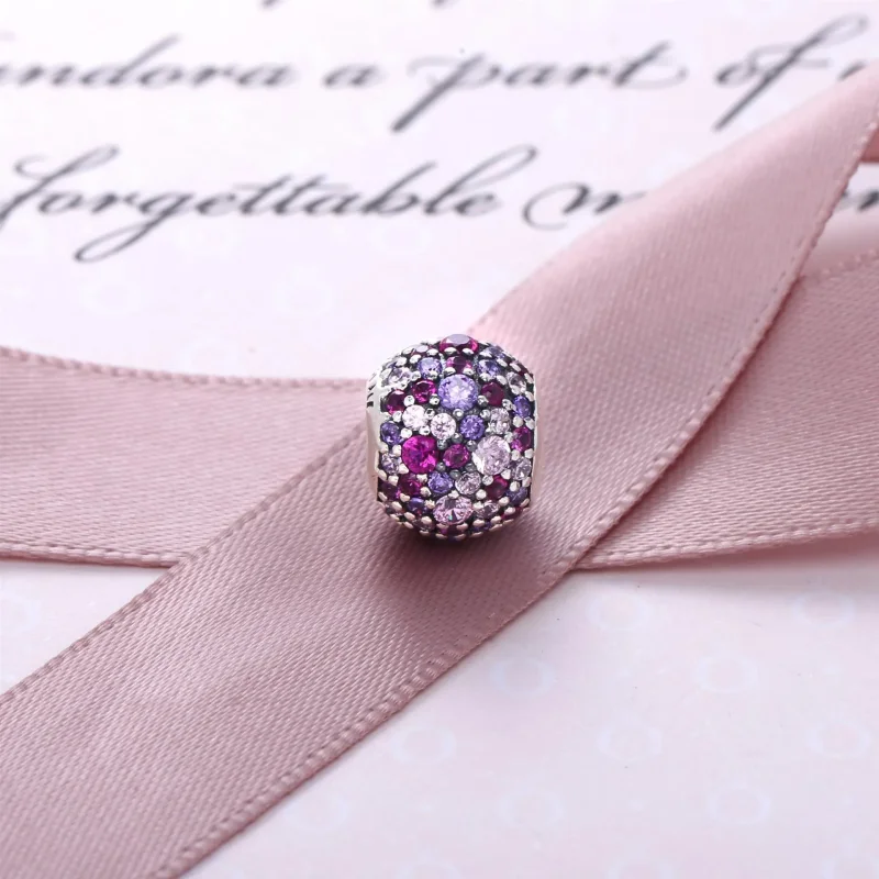 (immagine per) Charm Sfera in Pavé Mosaico Rosa - Pandora IT - Visualizza 3