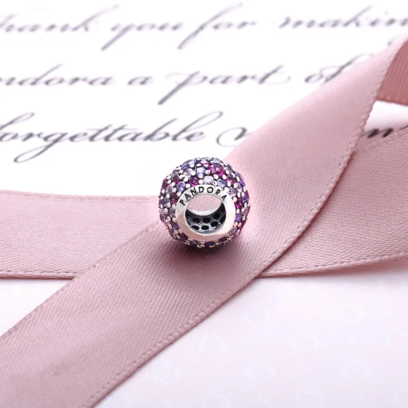 (immagine per) Charm Sfera in Pavé Mosaico Rosa - Pandora IT - Visualizza 4