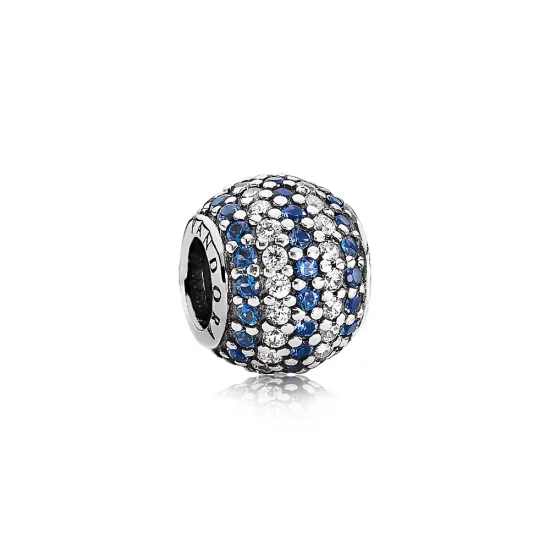 (immagine per) Charm Sfera in Pavè Righe Blu - 791172NCB - Charm | PANDORA